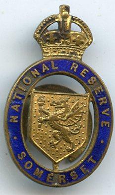 WW1 National Reserve Somerset Home Front Service Badge