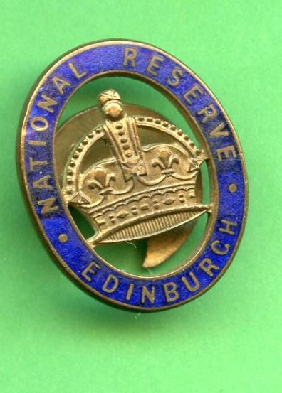 WW1 National Reserve Edinburgh   Badge
