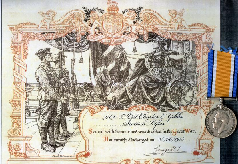 British War Medal 1914-18 To Pte  Charles E Gibbs, 2nd Bn,  Scottish Rifles