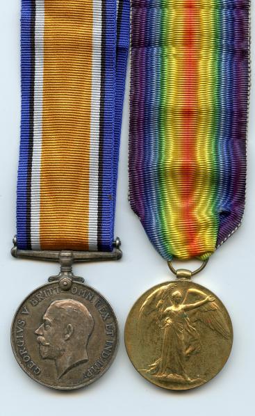 WW1 British War & Victory Medals Pair to Sapper William Harrad, Royal Engineers