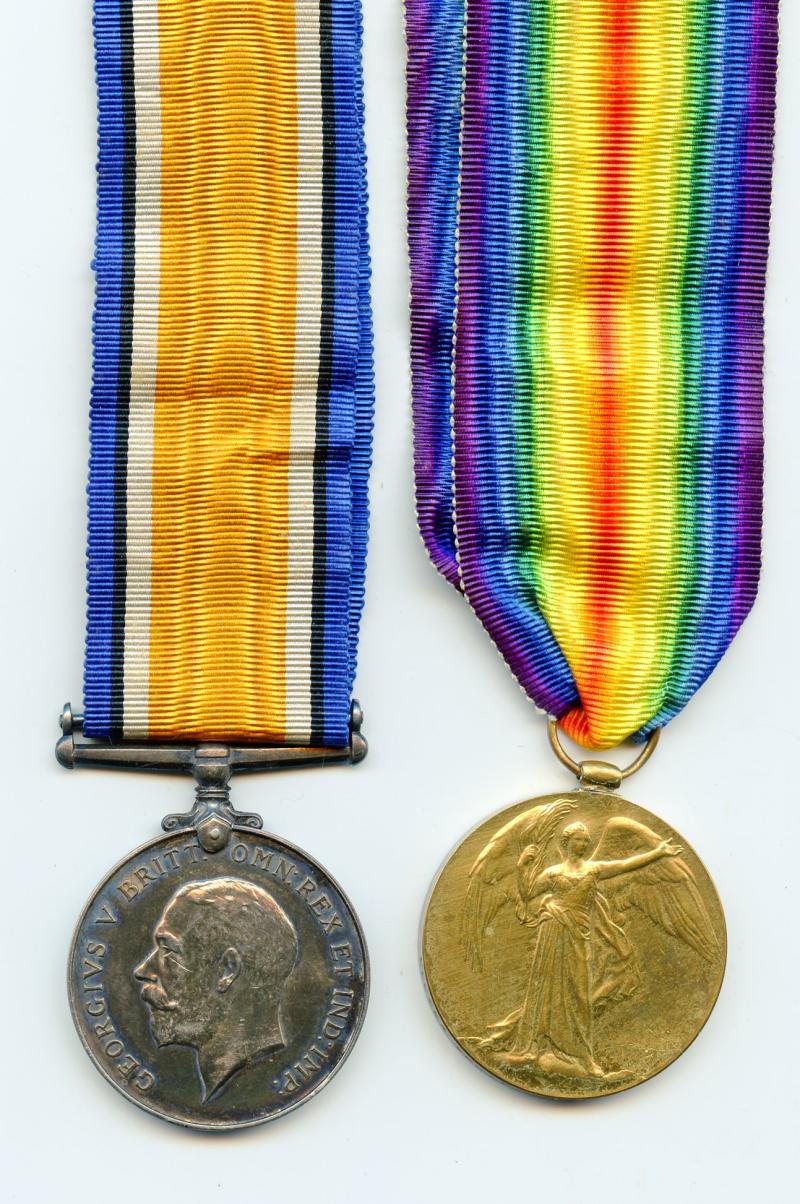 WW1 British War & Victory Medals Pair to Sapper Donald A. Morrison , Royal Engineers