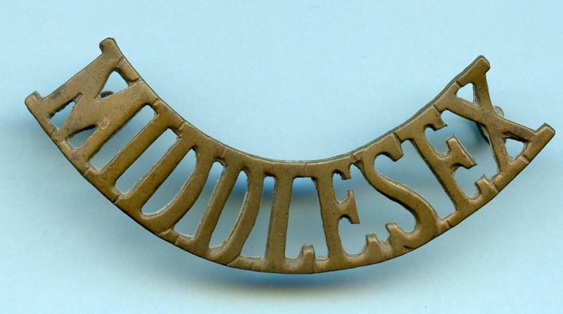 Middlesex Regiment Brass Shoulder Title Badge