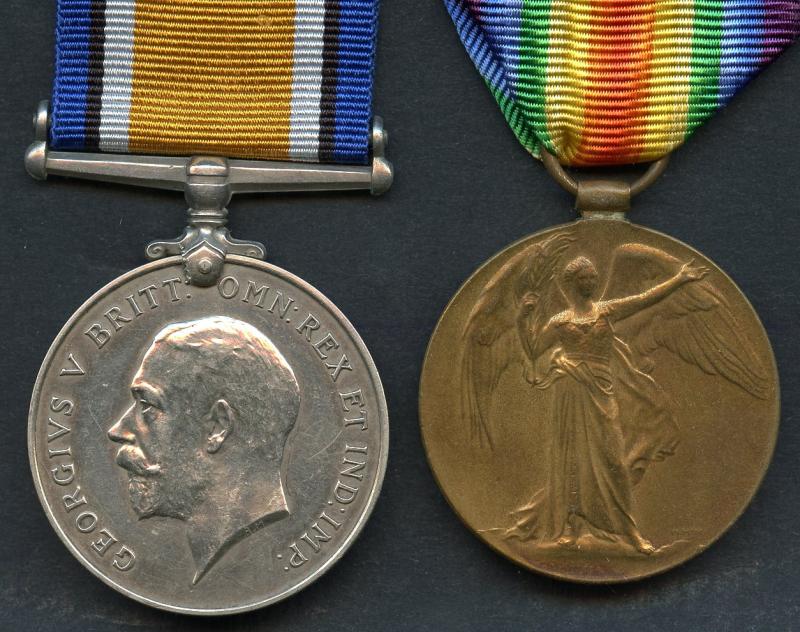 WW1 British War & Victory Medals Pair to Pte Thomas A Baker, Middlesex Regiment