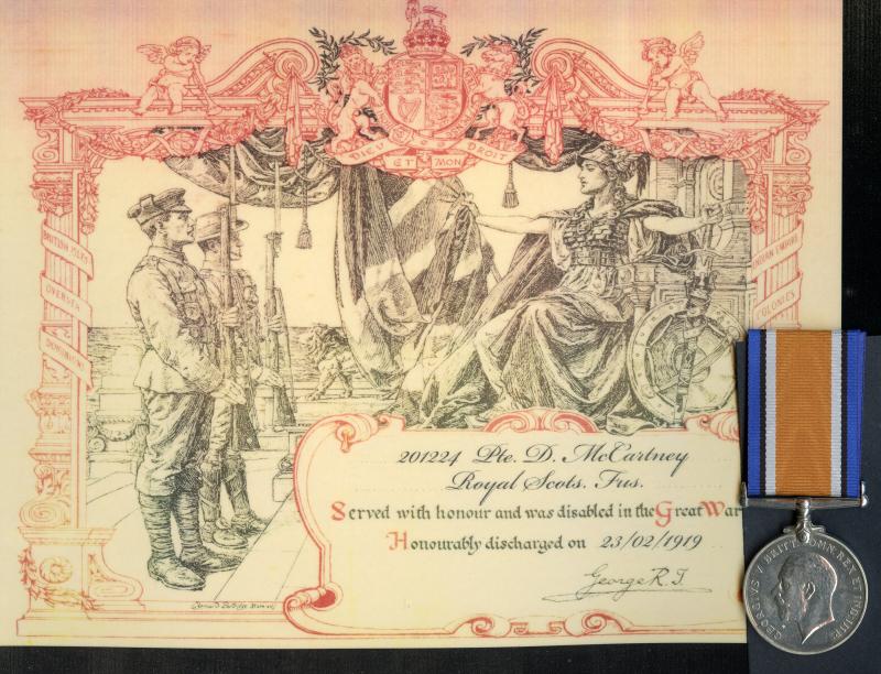 British War Medal 1914-18 To  Pte David McCartney, 1/4th Battalion Royal Scots Fusiliers