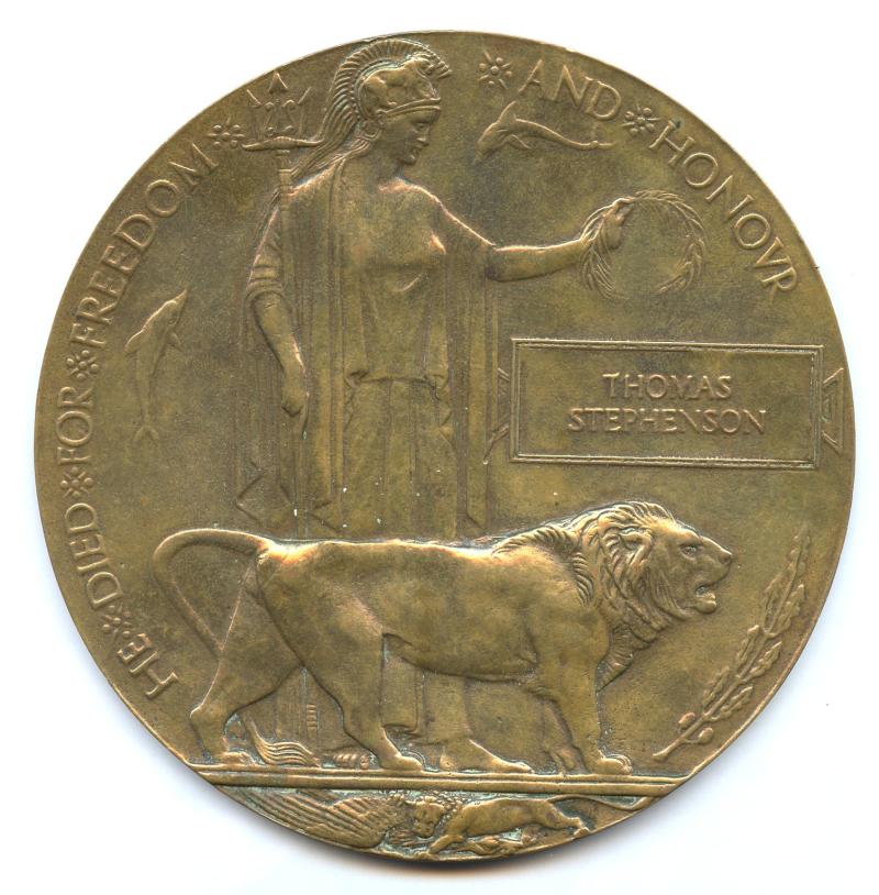 WW1 Memorial Plaque To Thomas Stephenson