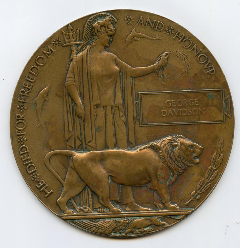 WW1 Memorial Plaque To George Davidson