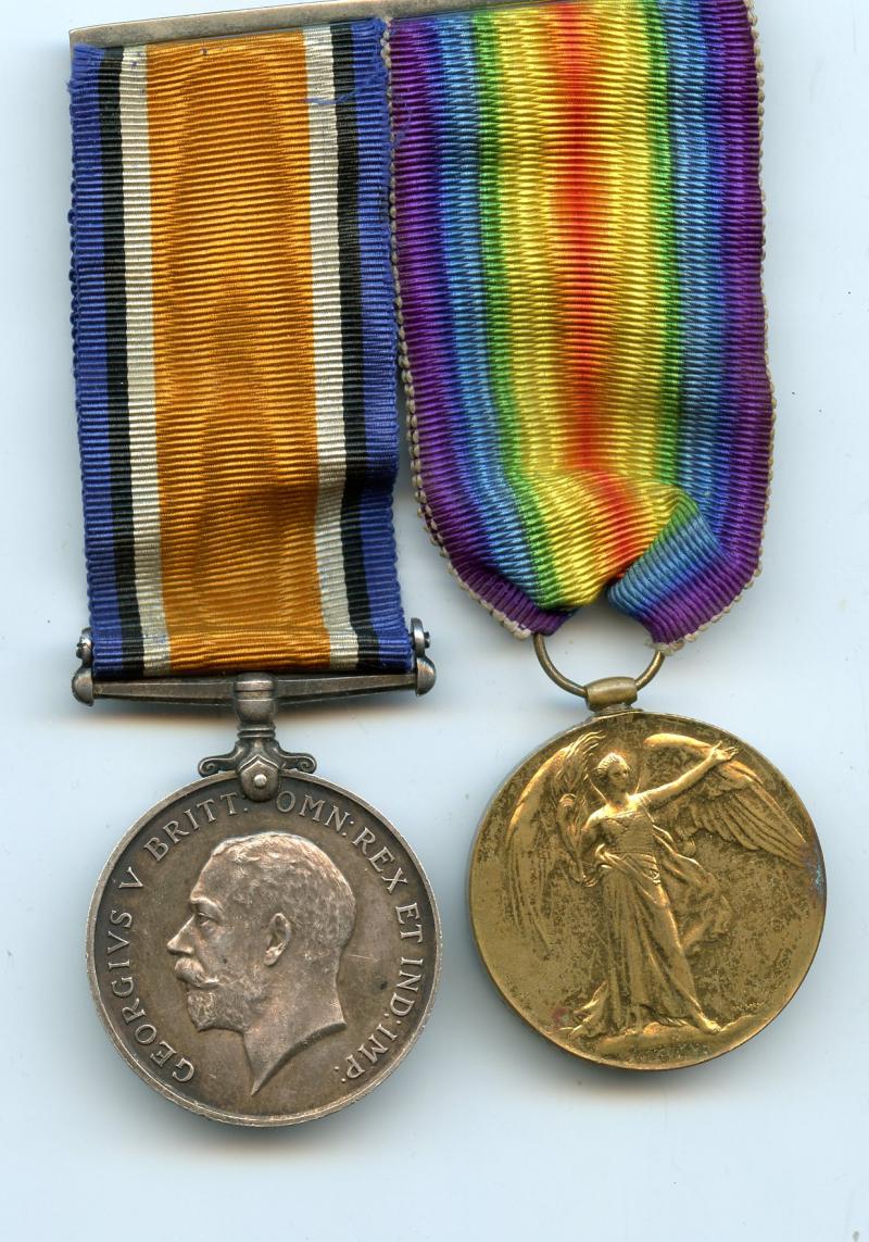 WW1 British War & Victory Medals Pair to Gunner William Mortimer Gwyn Lewis, Hampshire Royal Garrison Artillery
