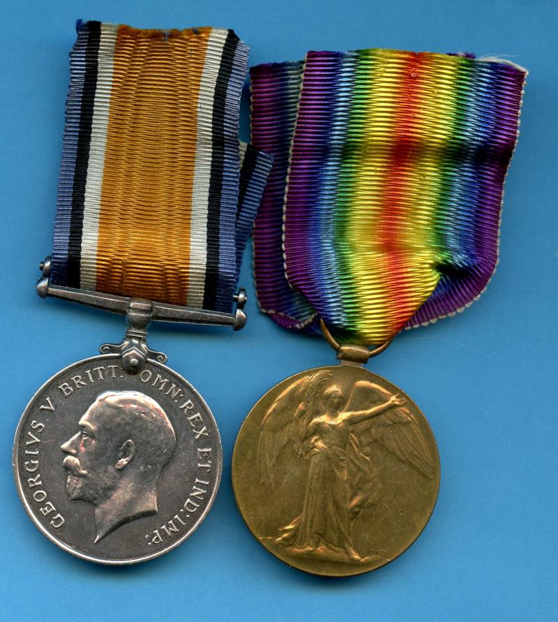 WW1 British War & Victory Medals Pair To Pte Frank H Knott, Royal West Kent Regiment