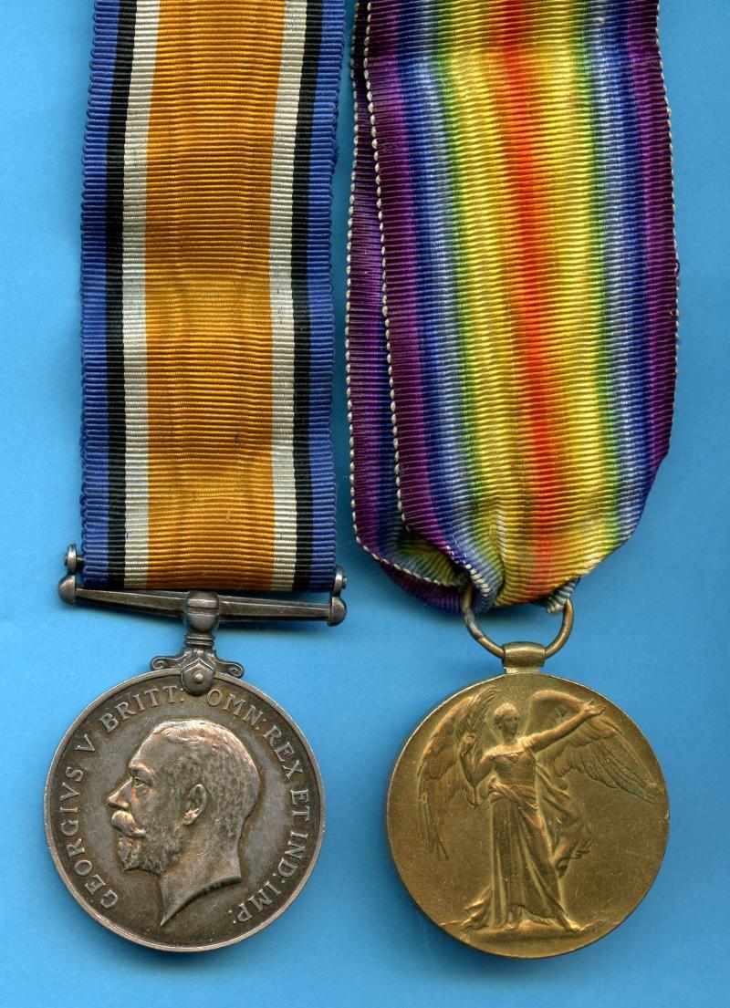 WW1 British War & Victory Medals Pair To Pte Edgar Wilfred James, Royal Fusiliers