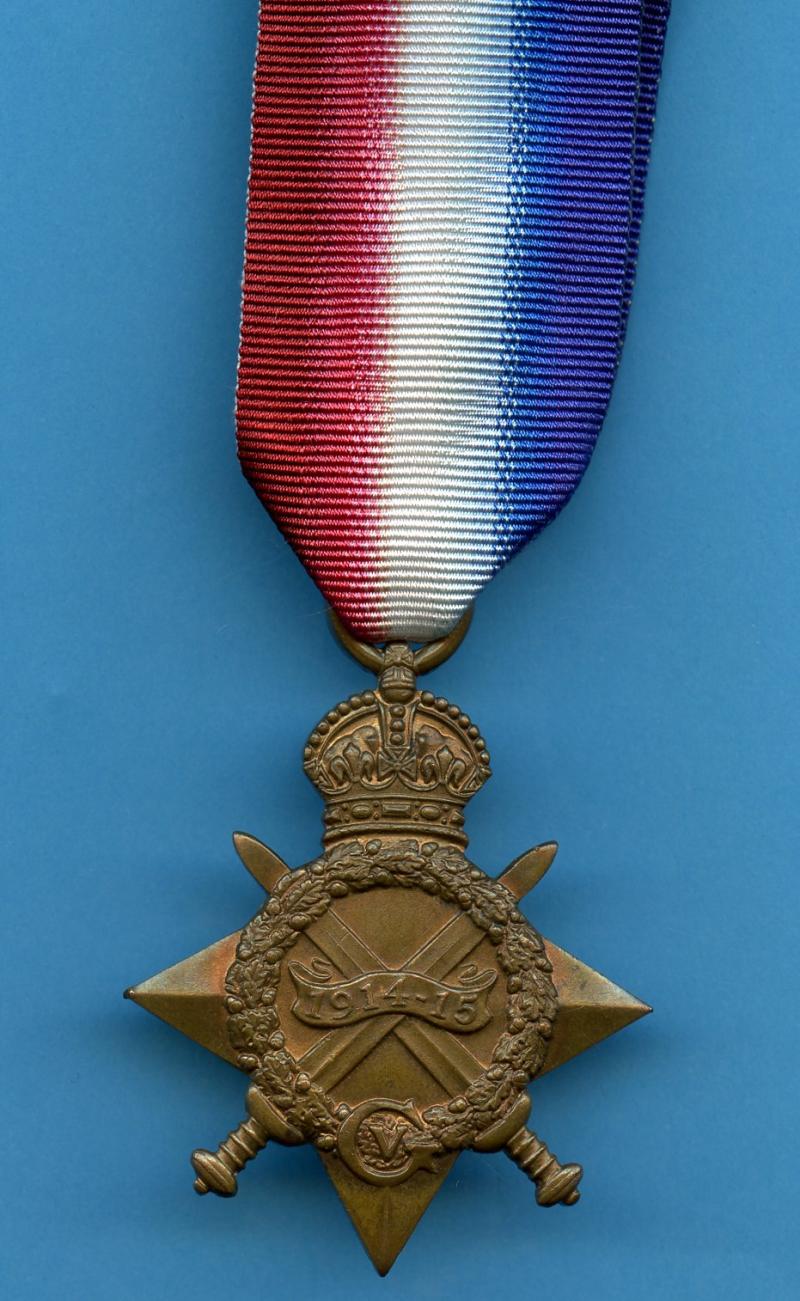 WW1 1914-15 Star Medal To Gunner Thomas Baldwin, 116th Brigade Ammunition Column Royal Garrison Artillery,