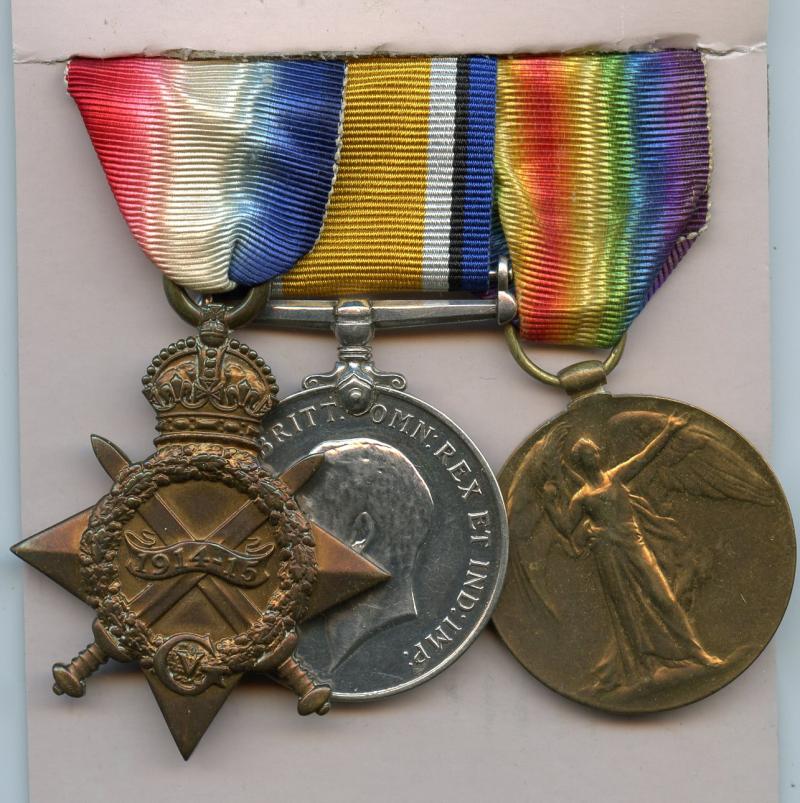 1914-15 Trio World War One Medals To Pte Joseph H Spooner,York and Lancaster Regiment, & East Yorkshire Regiment