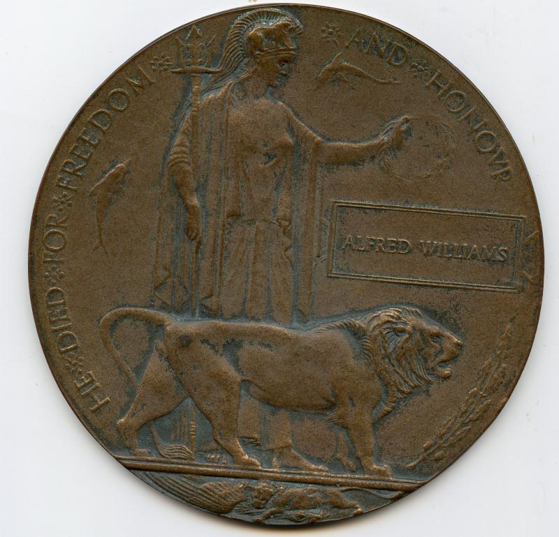 WW1 Memorial Plaque Alfred Williams