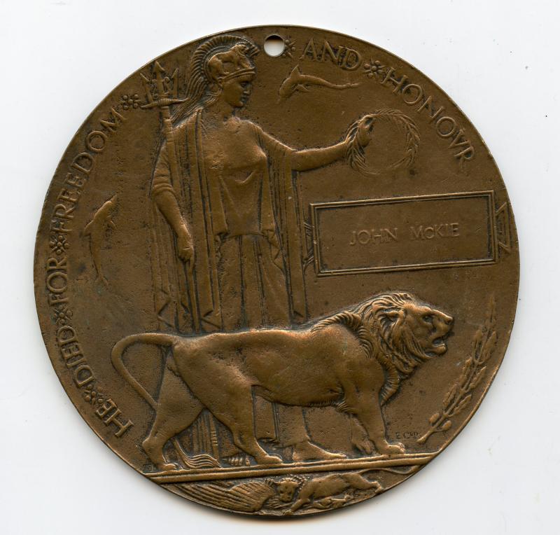 WW1 Memorial Plaque To John McKie