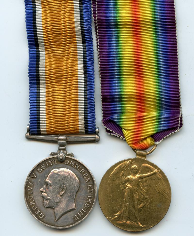WW1 British War & Victory Medals Pair To Pte Stephen Lansdell, Army Service Corps