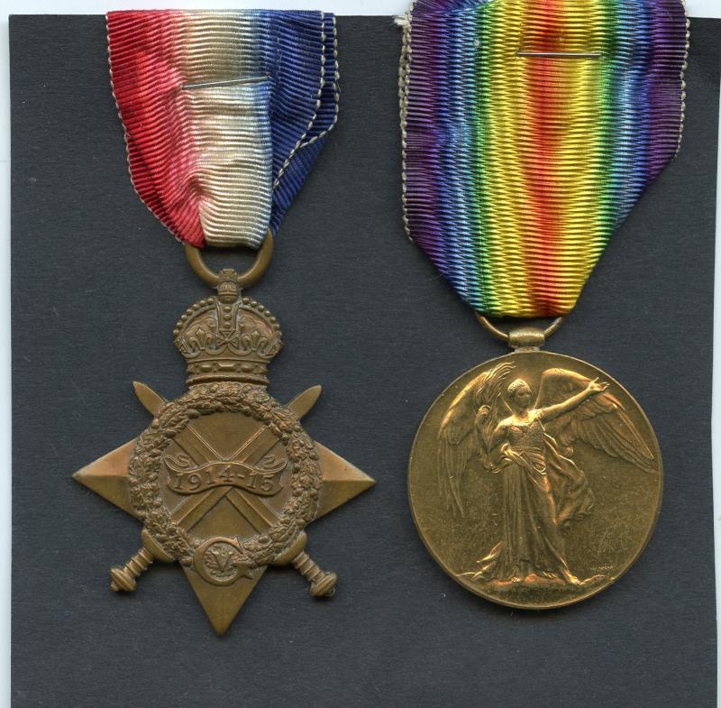WW1 1914-15 Star & Victory Medal  To Pte John McGlashan, Scottish Rifles