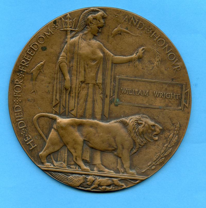 WW1 Memorial Plaque To William Wright