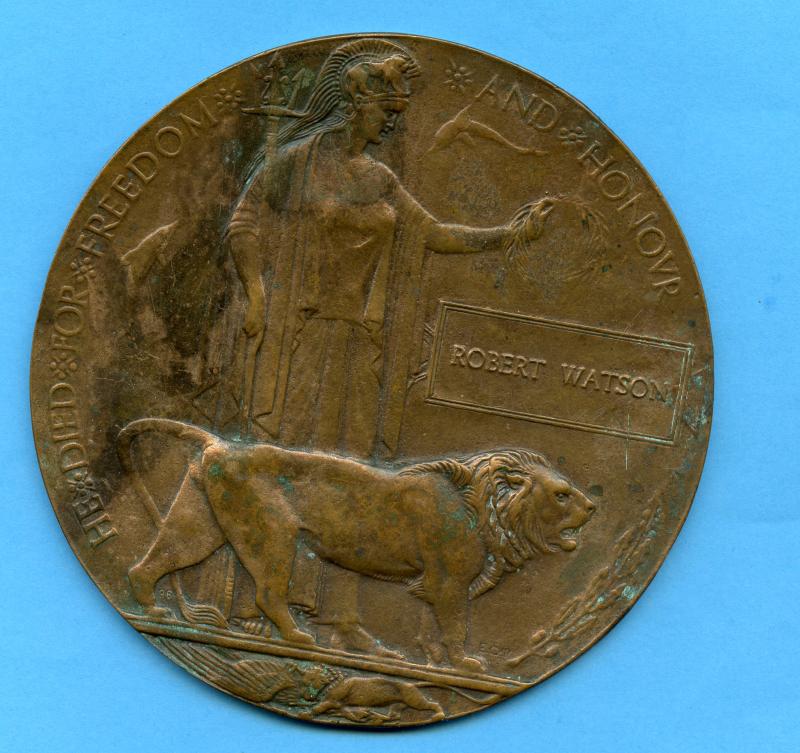 WW1 Memorial Plaque To Robert Watson