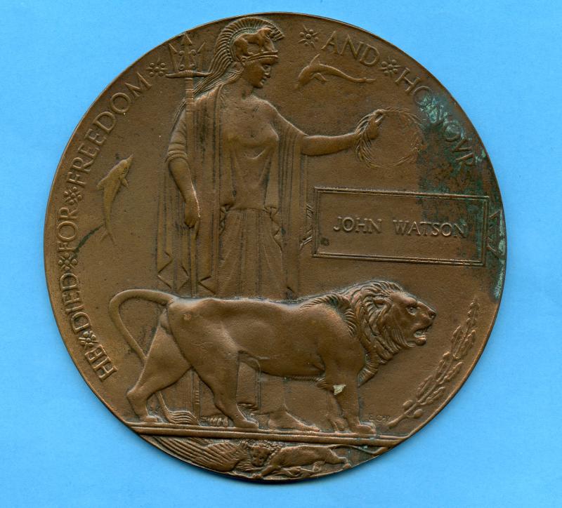WW1 Memorial Plaque To John Watson