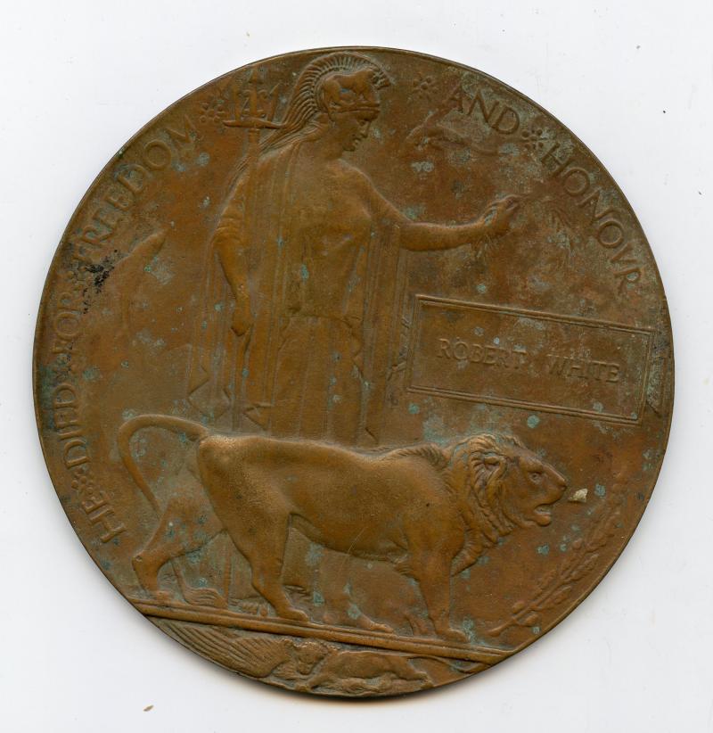 WW1 Memorial Plaque To Robert White
