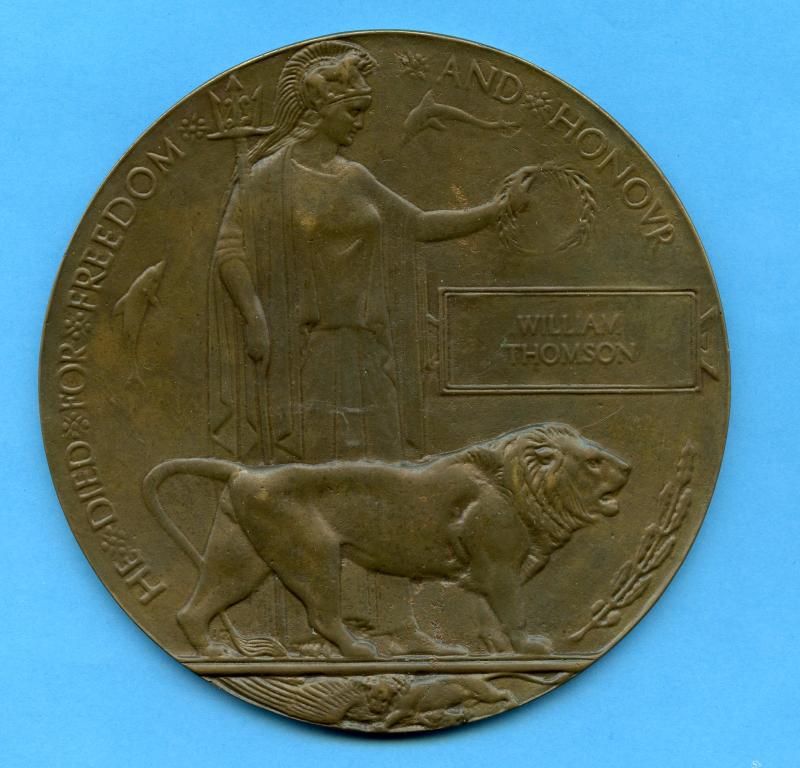 WW1 Memorial Plaque To William Thomson