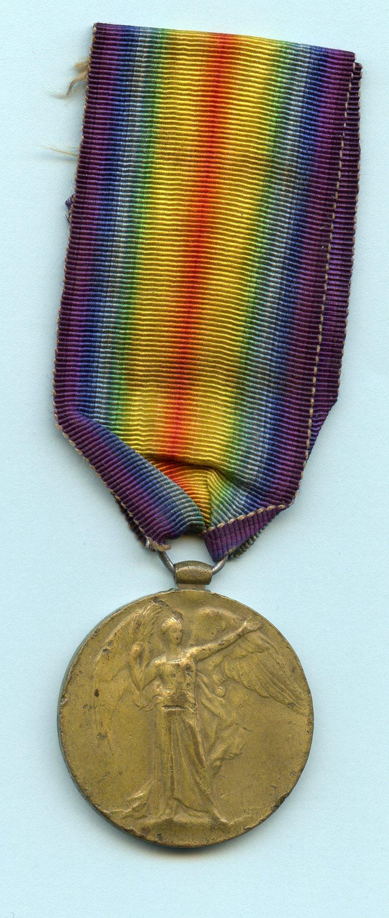 WW1 Victory Medal 1914-19 To Pte John Davidson, 16th Battalion Royal Scots