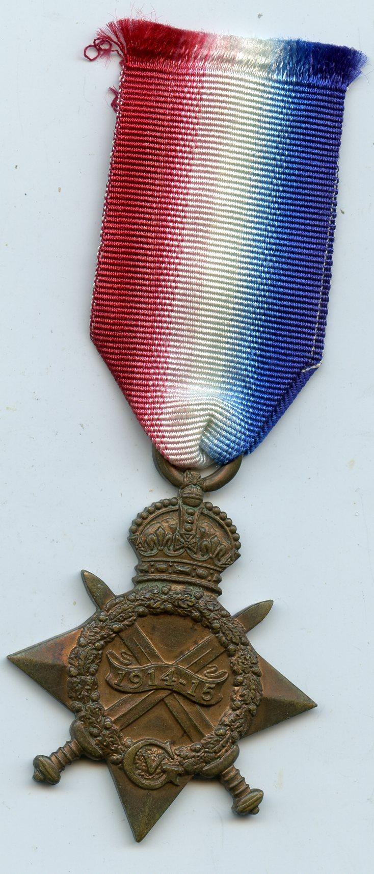 WW1 1914-15 Star To Pte  Benjamin Ireland, Royal Scots, & Kite Balloon Section Royal Flying Corps