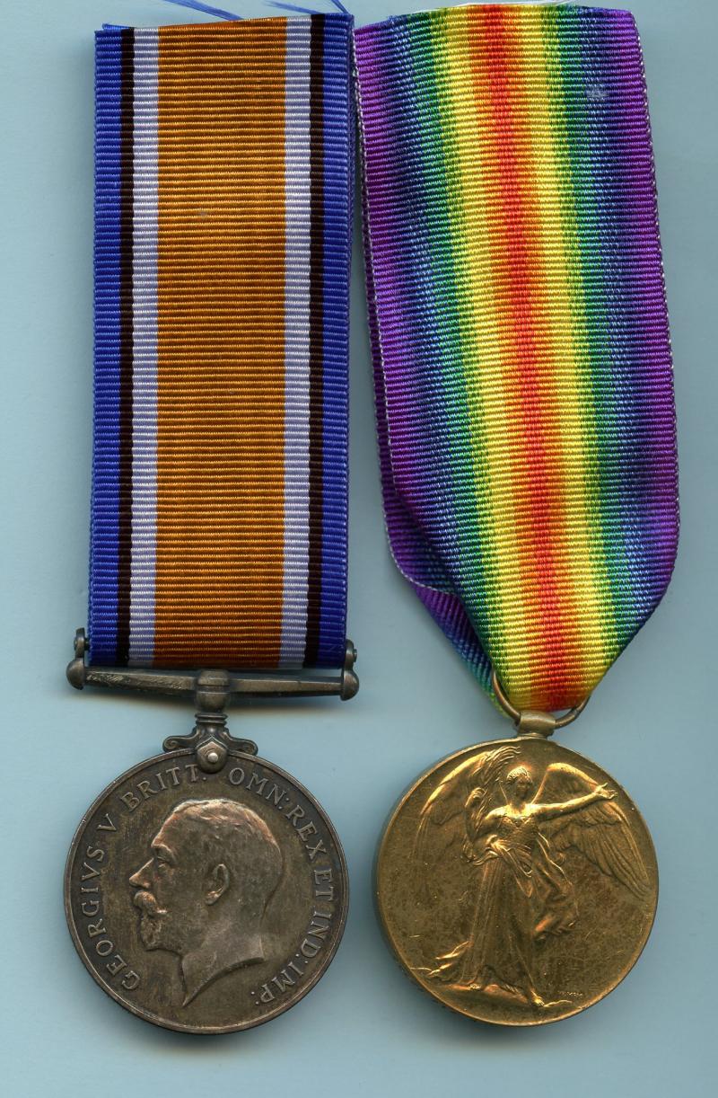 WW1 British War & Victory Medals Pair to Pte Arthur Norris, Gloucestershire Regiment
