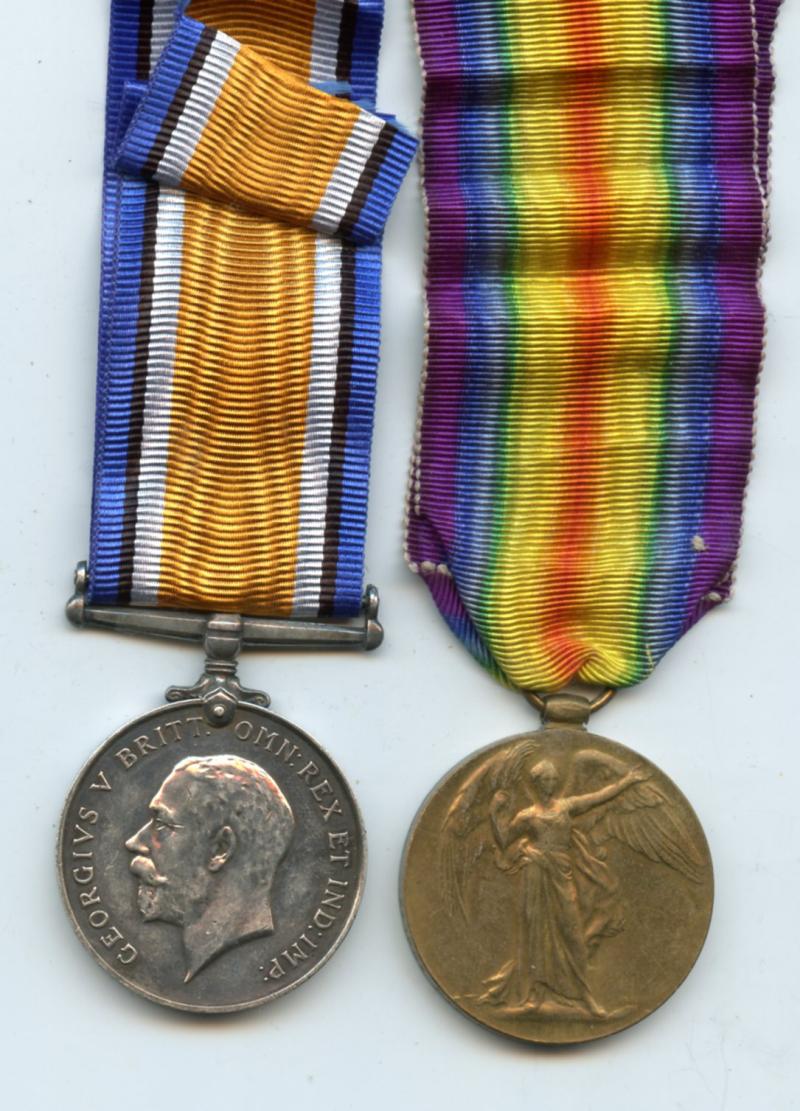 WW1 British War & Victory Medals Pair to Pte John Farrow, Lancashire Fusiliers