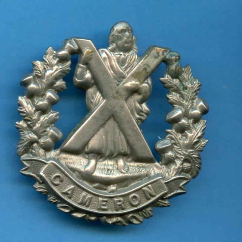 WW1 Cameron  Highlanders Bonnet Badge