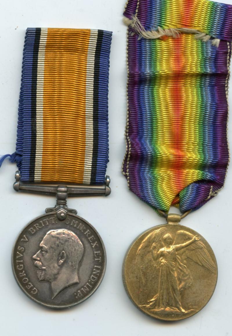WW1 British War & Victory Medals Pair to Pte George Ritson, East Yorkshire Regiment