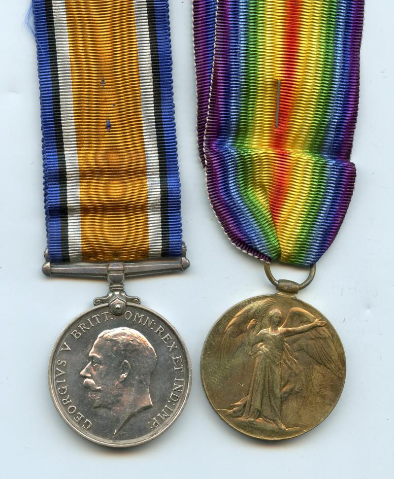 WW1 British War & Victory Medals Pair to Pte George Victor Harris, 7th Battalion The Queen's (Royal West Surrey Regiment