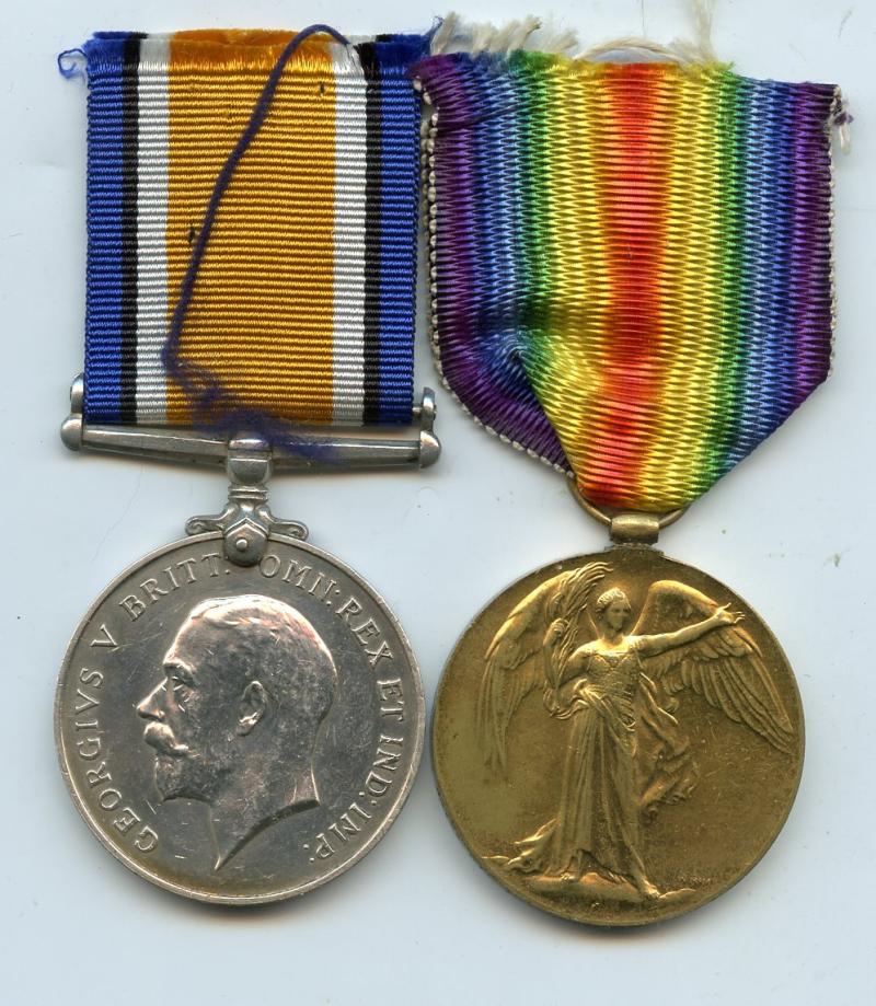 WW1 British War & Victory Medals Pair to  Pte Edward Charles. Smith, The Queen's (Royal West Surrey Regiment