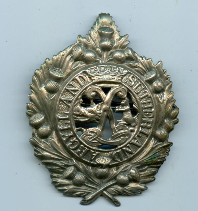 WW1 Argyll & Sutherland Highlanders Cap Badge