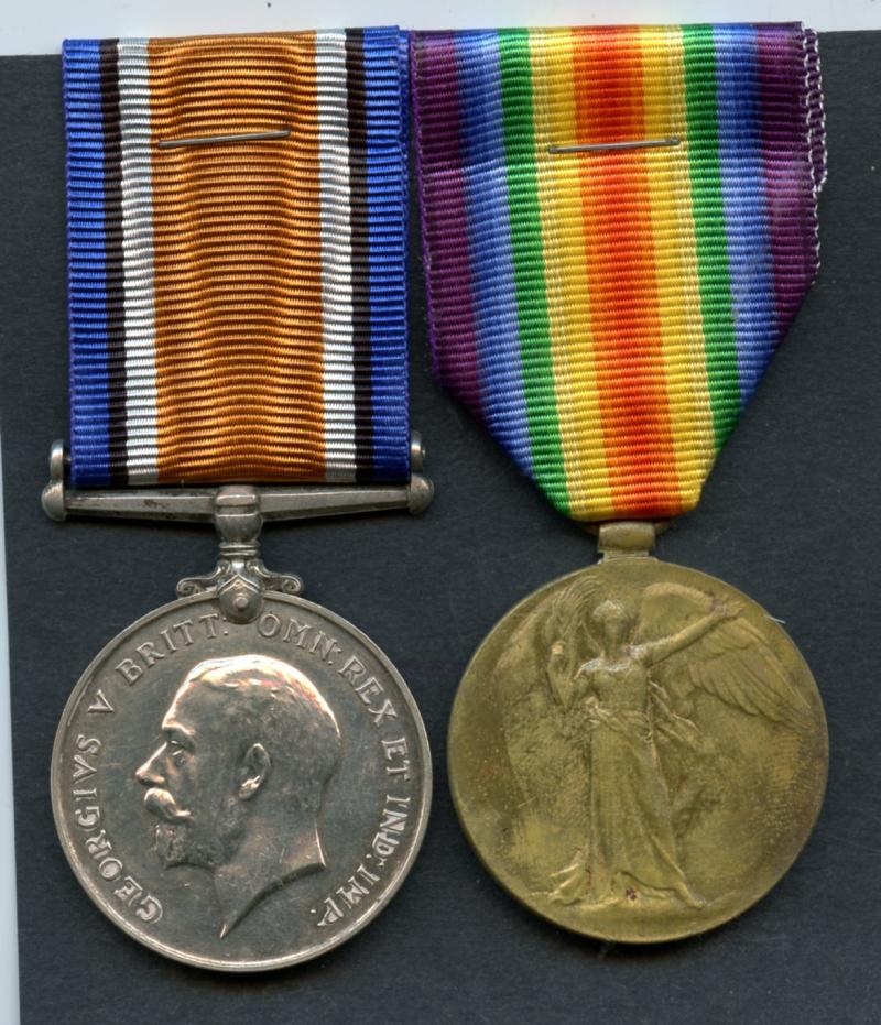 WW1 British War & Victory Medals Pair  To  Pte Hugh McKenzie 1/8th Bn  Argyll and Sutherland Highlanders