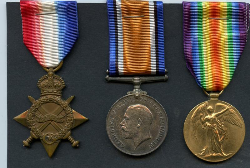WW1 1914-15 Trio World War One Medals To Pte William Russell, Argyll & Sutherland Highlanders