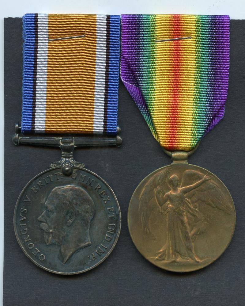 WW1 British War & Victory Medals Pair to Pte  Arthur Randall, 17th Battalion Royal Scots