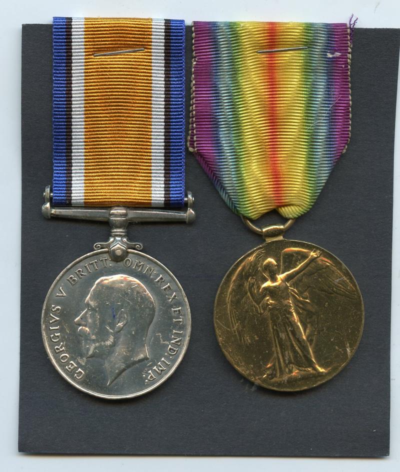 WW1 British War & Victory Medals Pair to Pte William Forkin  16th McCrae's Battalion The Royal Scots
