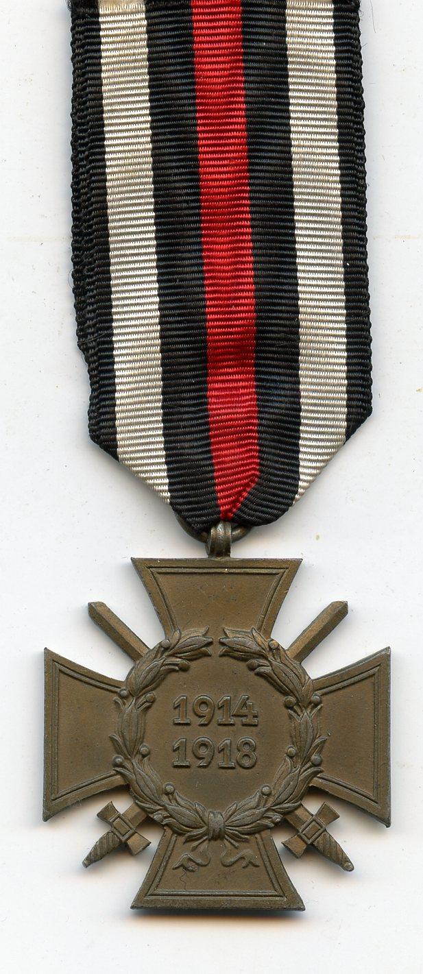 WW1 Germany Honour Cross Medal 1914-18 Makers Mark F & CO