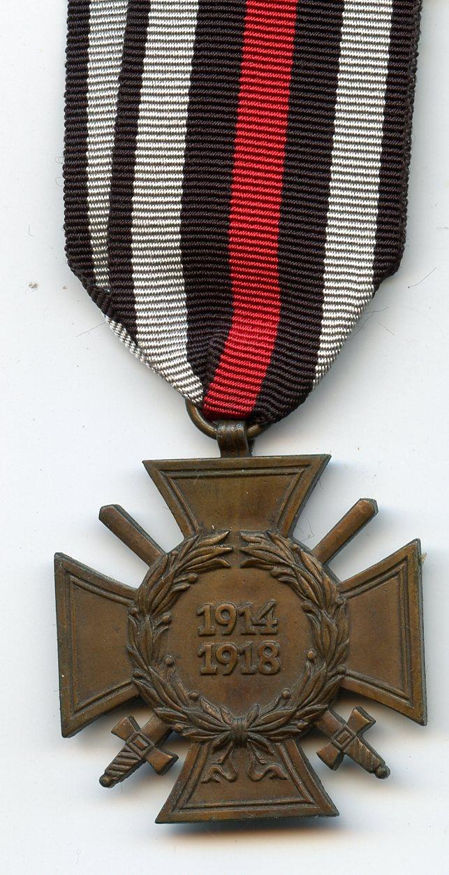 WW1 Germany Honour Cross Medal 1914-18 Makers Mark