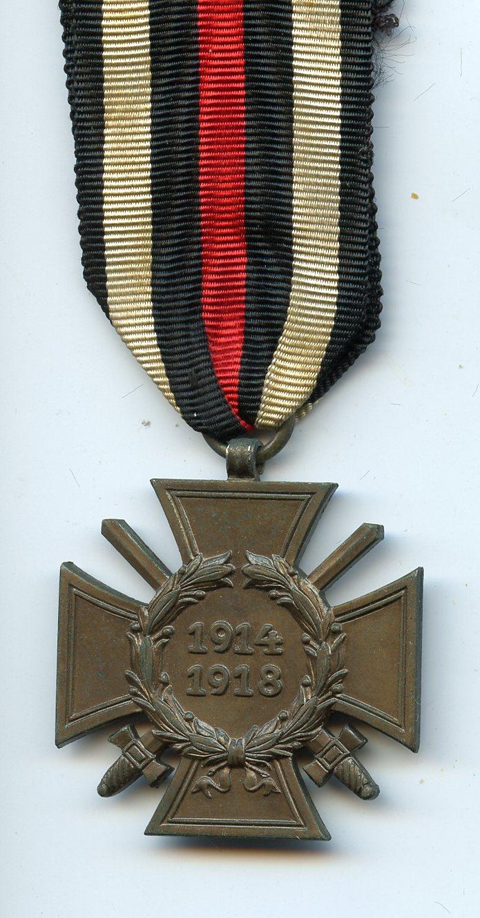 WW1 Germany Honour Cross Medal 1914-18 Makers Mark 50 RV PFORZHEIM