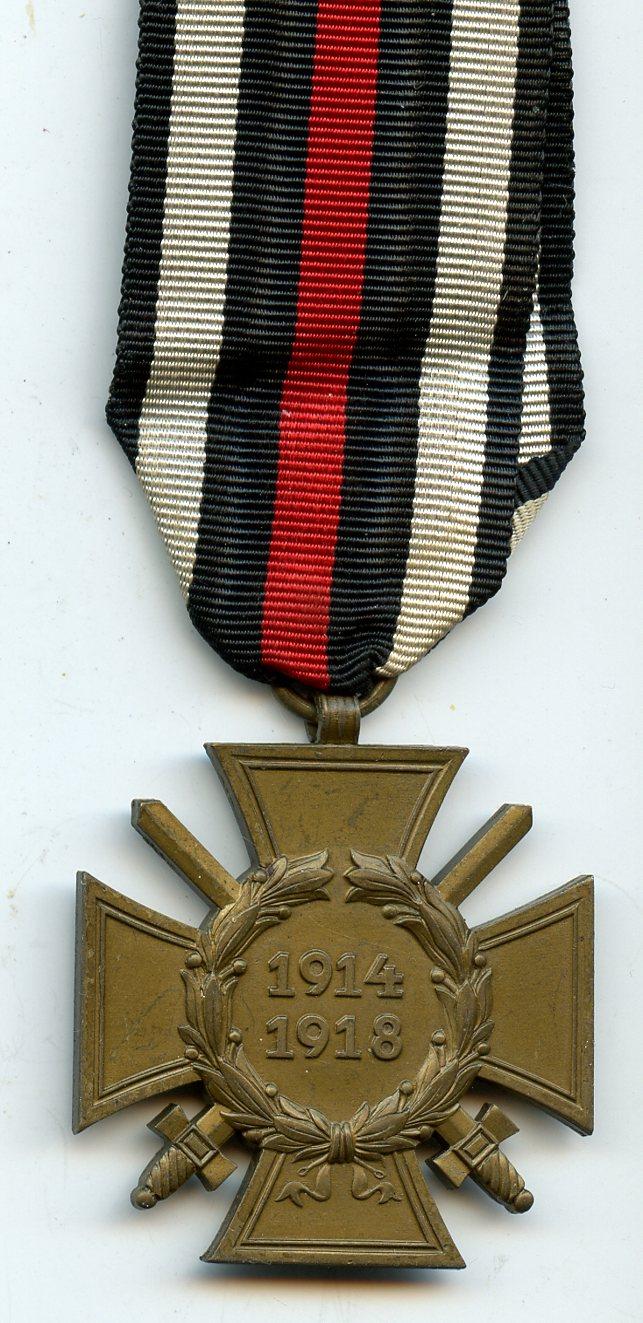 WW1 Germany Honour Cross Medal 1914-18 Makers Mark