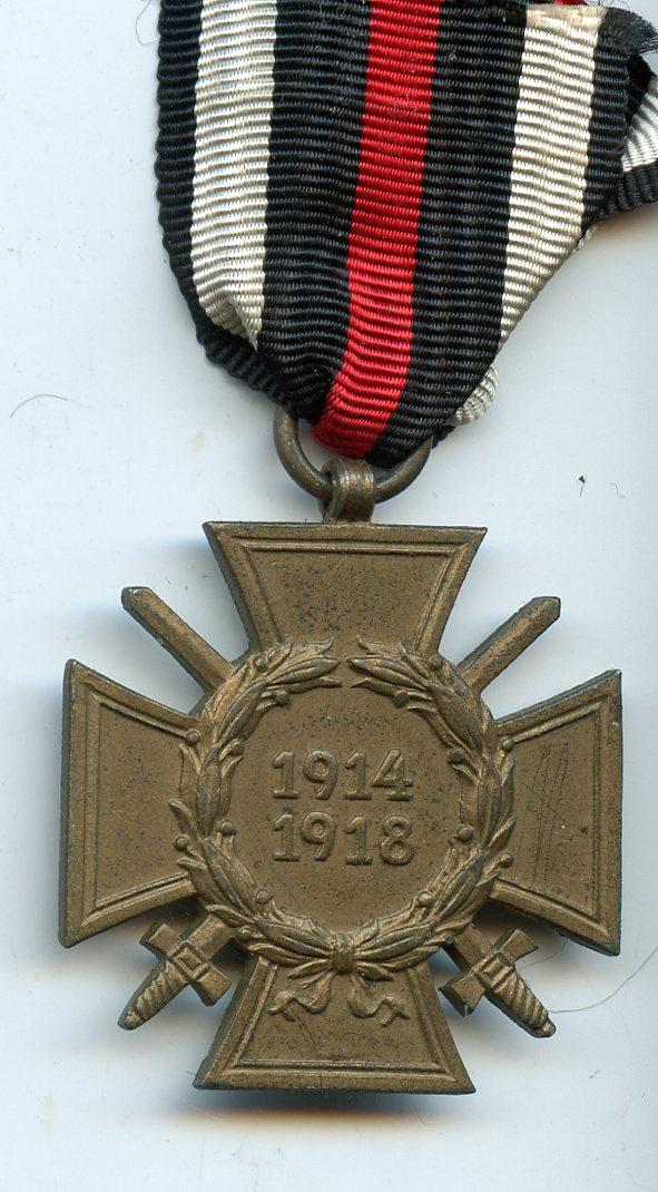 WW1 Germany Honour Cross Medal 1914-18 Makers Mark Adolf Baumeister Ludenscheid