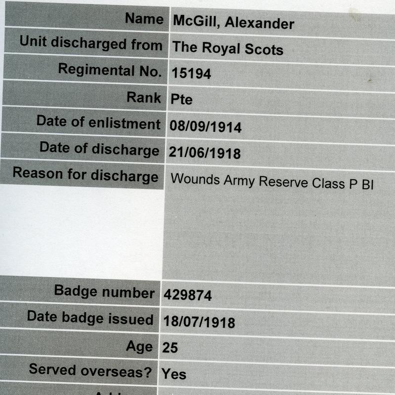 WW1 1914-15 Trio World War One Medals To Pte Alexander McGill, 11th Battalion Royal Scots