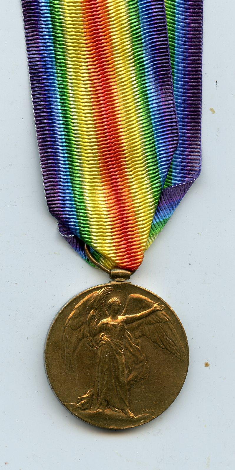 WW1 Victory Medal 1914-19 To  Acting Sgt Robert John Manning,  MM Army Service Corps