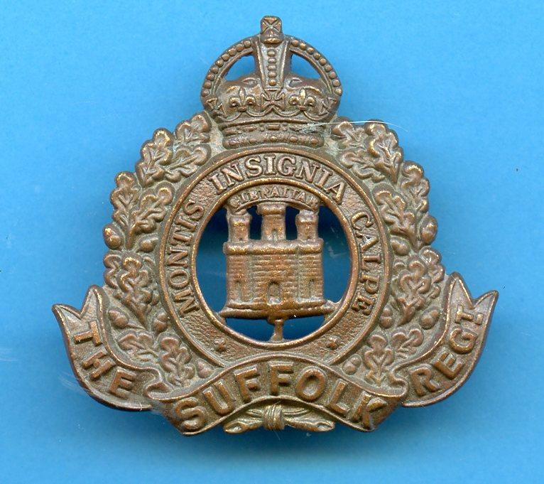 The Suffolk Regiment WW1 Brass Cap Badge
