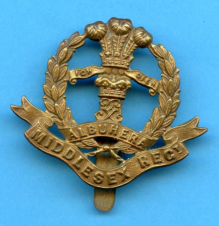 The Middlesex Regiment  WW1  Brass  Cap badge