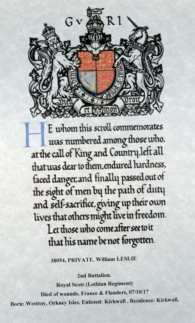 WW1 British War & Victory Medals Pair To Pte William Leslie, 2nd Bn., Royal Scots