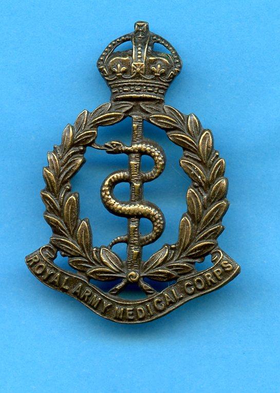 WW1 Royal Army Medical Corps RAMC  Bronze Officers Service Dress  Cap Badge