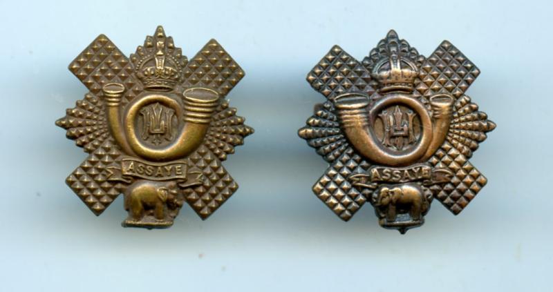 WW1 Pair of Highland Light Infantry  H.L.I.  Officers service dress Collar Badges