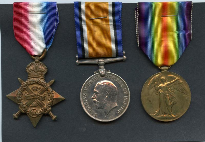 1914 Mons Trio World War One Medals To Pte Thomas Alexander, 2nd Bn Kings Own Scottish Borderers